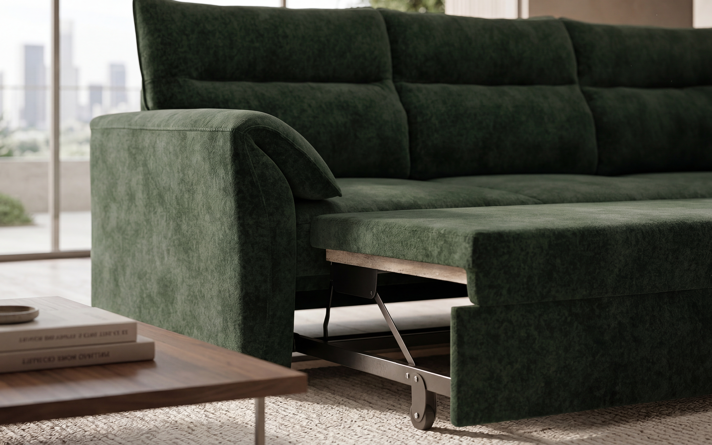 Extendable corner sofa Parmo, dark green  4
